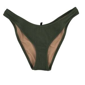 J. Crew Curved Waist Cheeky Bikini Bottom in Green Size Small NWT